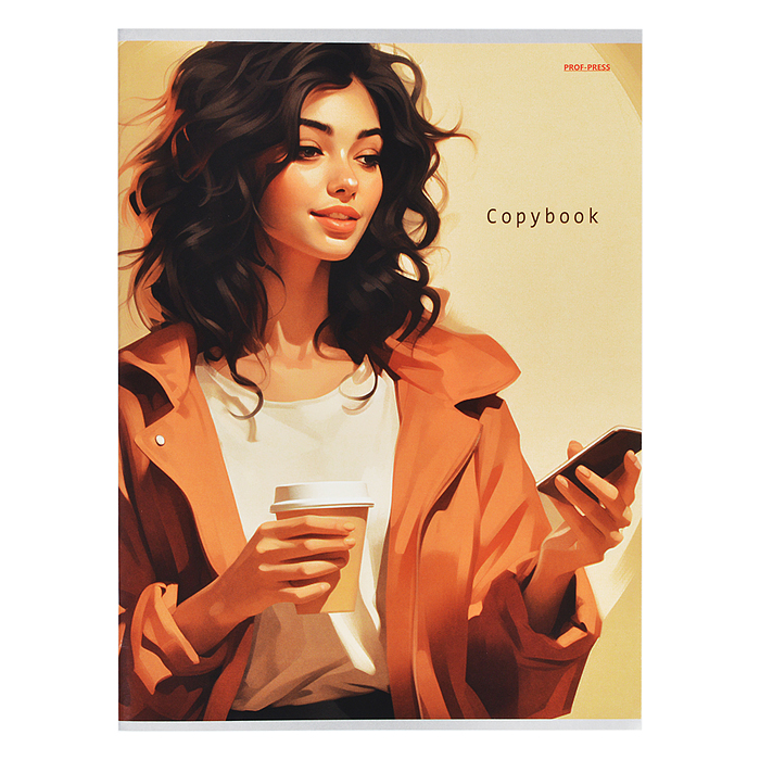 Тетрадь 96л. клетка А4 "Брюнетка с кофе" (цвет.мелов.обл.) Тетрадь 96л. клетка А4 "Брюнетка с кофе" (цвет.мелов.обл.)