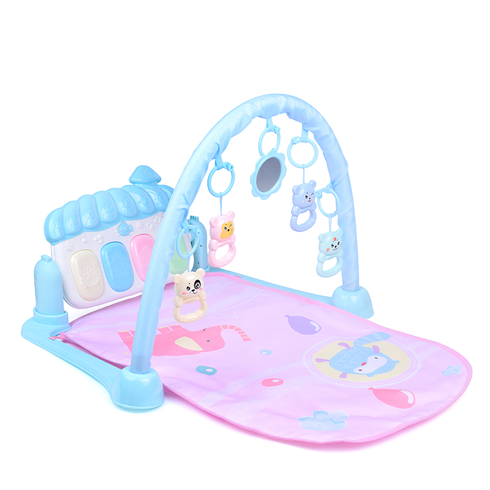 Ходунки YL610 2 в 1 "Довольный малыш" с развивающим ковриком и игровым центром, в коробке