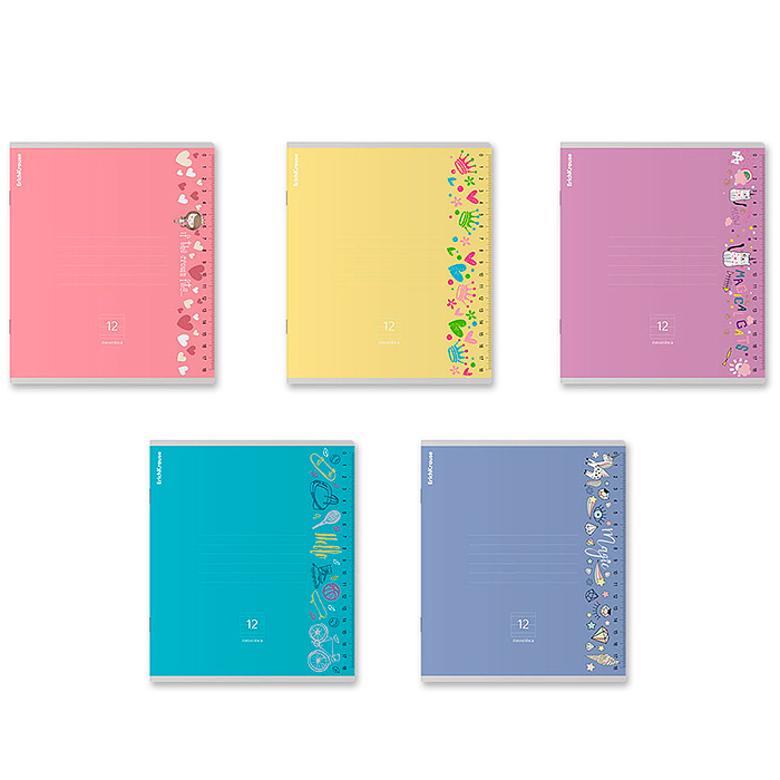 Тетрадь 12л., линейка, Ruler Magic ассорти. Тетрадь 12л., линейка, Ruler Magic ассорти.