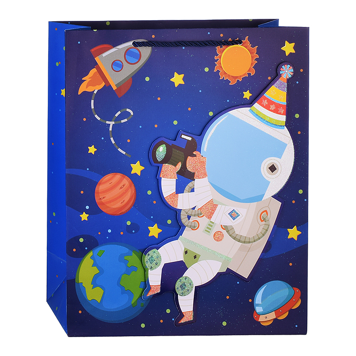 Пакет подарочный 00-3651 "Космос" (26*32*12см.)