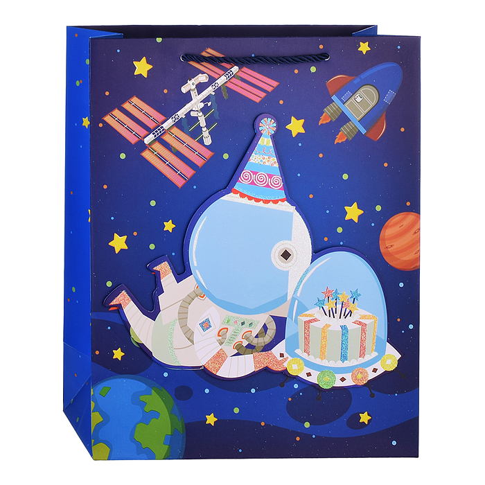 Пакет подарочный 00-3651 "Космос" (26*32*12см.)