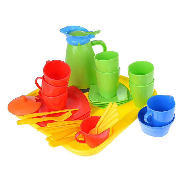 Набор детской посуды "Алиса" с подносом на 4 персоны Набор детской посуды "Алиса" с подносом на 4 персоны