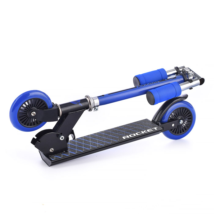 Фото к товару Самокат 2-х колесный ROCKET,колеса PU/ 125 мм,ABEC 7, синий Самокат 2-х колесный ROCKET,колеса PU/ 125 мм,ABEC 7, синий