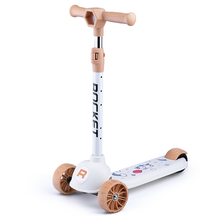 Фото к товару Самокат 3-х колесный ROCKET, белый Самокат 3-х колесный ROCKET, белый