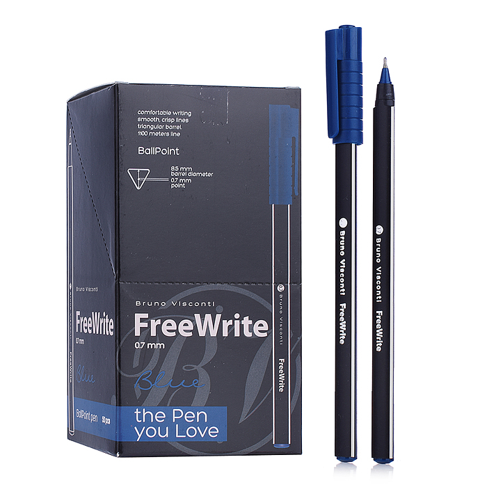 Ручка "FreeWrite Black" шариковая 0.7 мм, синяя