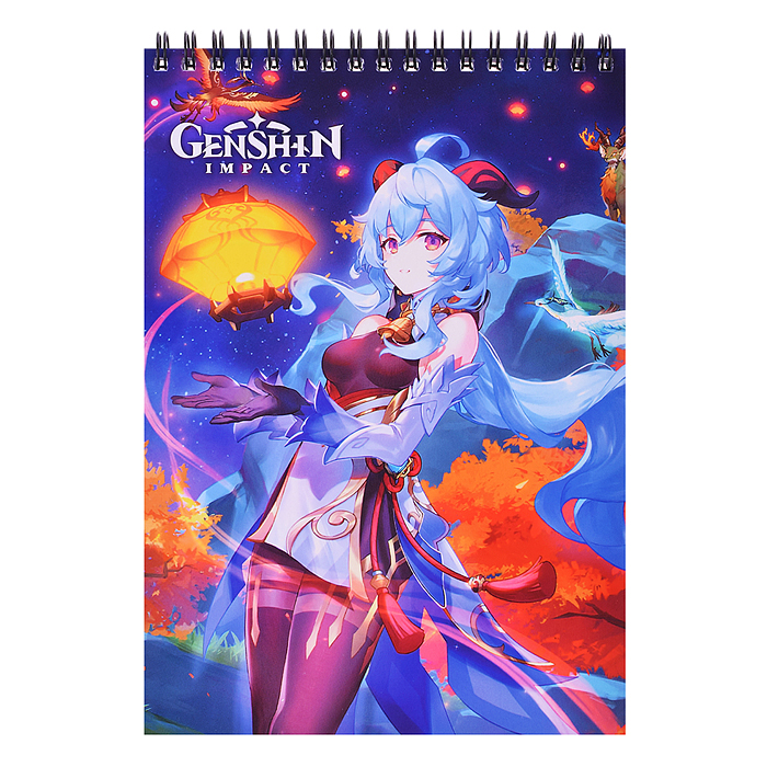 Творческий блокнот cо стикерами и переводными татуировками A5. Геншин. Эфемерное недоверие.