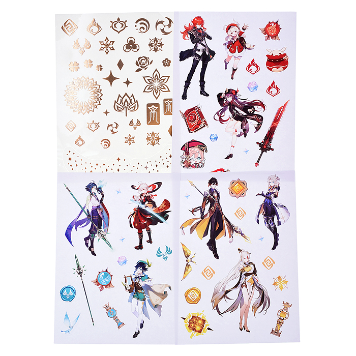 Фото к товару Творческий блокнот cо стикерами и переводными татуировками A5. Геншин. Эфемерное недоверие. Творческий блокнот cо стикерами и переводными татуировками A5. Геншин. Эфемерное недоверие.