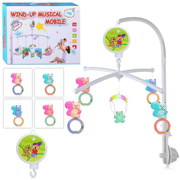 Мобиль 8329 "Очаровательные белочки" на кроватку, в коробке Мобиль 8329 "Очаровательные белочки" на кроватку, в коробке