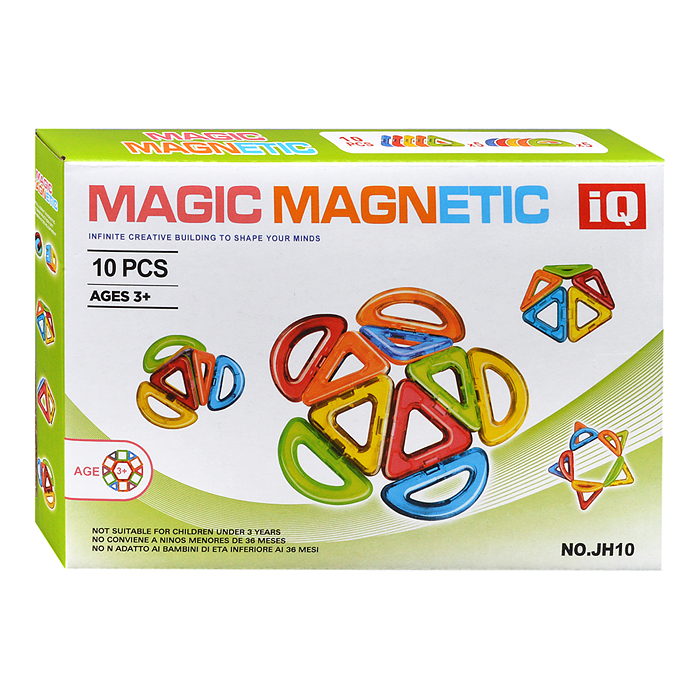 Конструктор магнитный JH10B "Геометрия" (10 дет.) в коробке Конструктор магнитный JH10B "Геометрия" (10 дет.) в коробке