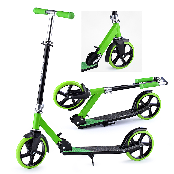Самокат U037839Y 2-х кол., зеленый, PU, ABEC 7, в коробке