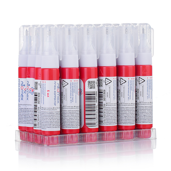 Фото к товару Ручка-корректор "Attomex" 06 мл, быстросохнущая, трубчатая система подачи, в пластиковом поддоне Ручка-корректор "Attomex" 06 мл, быстросохнущая, трубчатая система подачи, в пластиковом поддоне