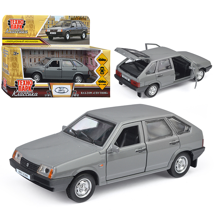 Машина металл Ваз-2109 "Спутник" 12 см, (двери, багаж, мокрый асфальт) инерц., в коробке Машина металл Ваз-2109 "Спутник" 12 см, (двери, багаж, мокрый асфальт) инерц., в коробке