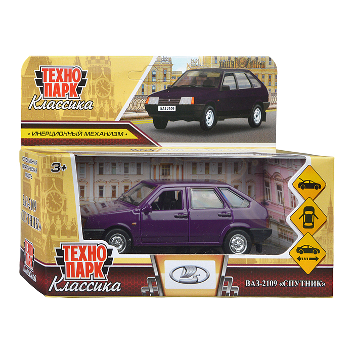 Фото к товару Машина металл Ваз-2109 "Спутник" 12 см, (двери, багаж., баклажан) цнерц., в коробке Машина металл Ваз-2109 "Спутник" 12 см, (двери, багаж., баклажан) цнерц., в коробке