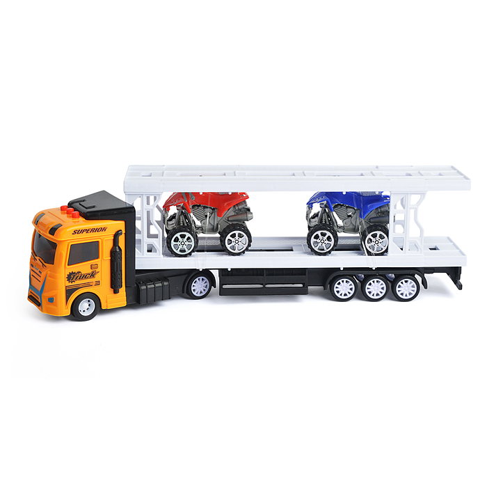 Фото к товару Автовоз 99A6-3C с квадроциклами, в коробке Автовоз 99A6-3C с квадроциклами, в коробке