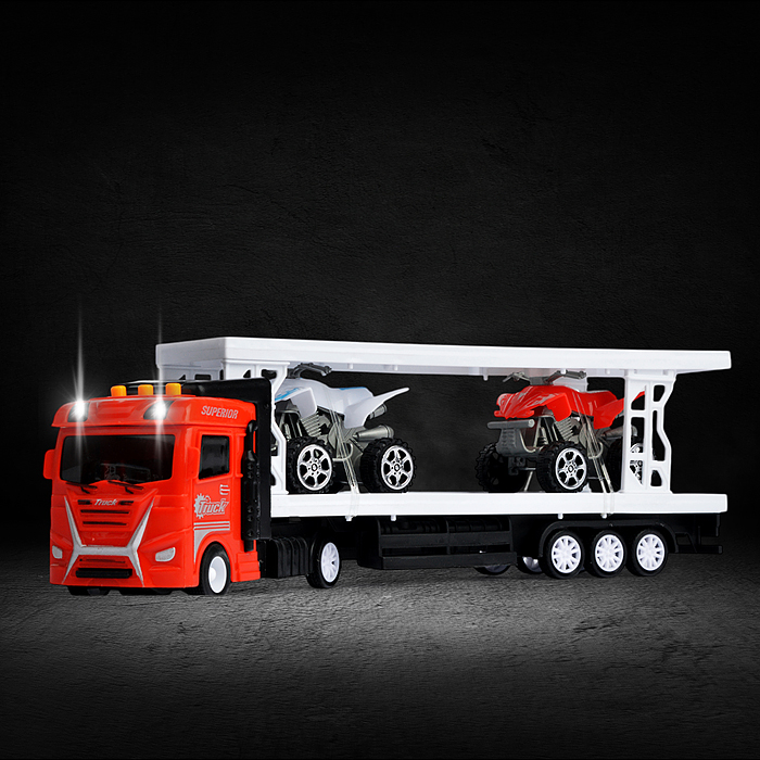 Фото к товару Автовоз 99A6-3C с квадроциклами, в коробке Автовоз 99A6-3C с квадроциклами, в коробке