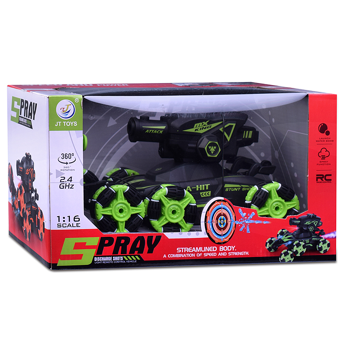 Фото к товару Машина JT647 "Трюковая" с распылителем воды, р/у, 27 MHz, в коробке Машина JT647 "Трюковая" с распылителем воды, р/у, 27 MHz, в коробке