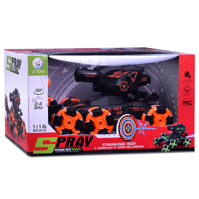 Фото к товару Машина JT647 "Трюковая" с распылителем воды, р/у, 27 MHz, в коробке Машина JT647 "Трюковая" с распылителем воды, р/у, 27 MHz, в коробке