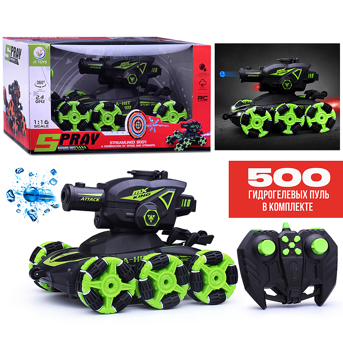 Фото к товару Машина JT647 "Трюковая" с распылителем воды, р/у, 27 MHz, в коробке Машина JT647 "Трюковая" с распылителем воды, р/у, 27 MHz, в коробке