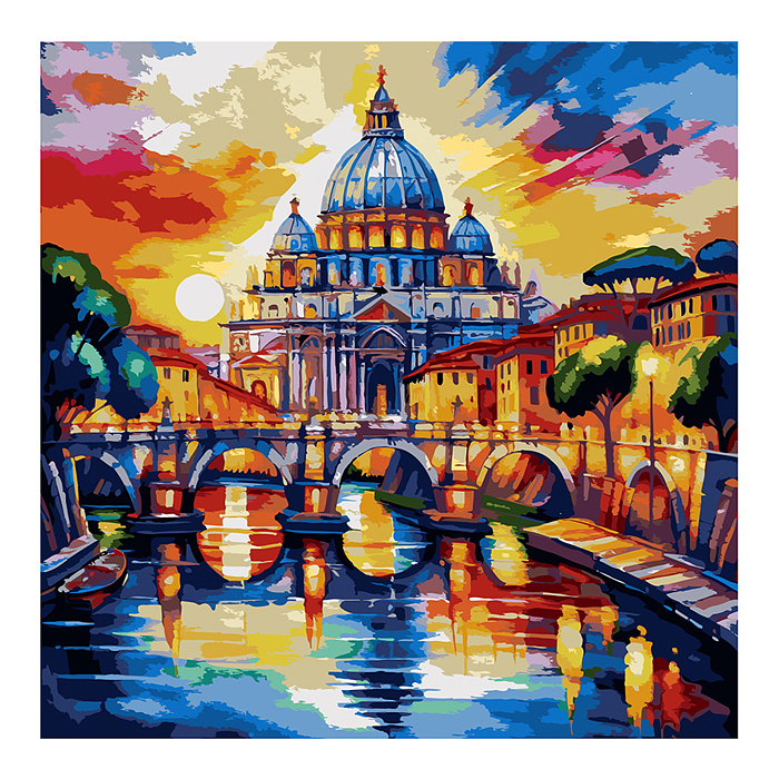 Фото к товару Холст с красками 40х40 по номерам "Красочный Рим" (30 цв.) Холст с красками 40х40 по номерам "Красочный Рим" (30 цв.)