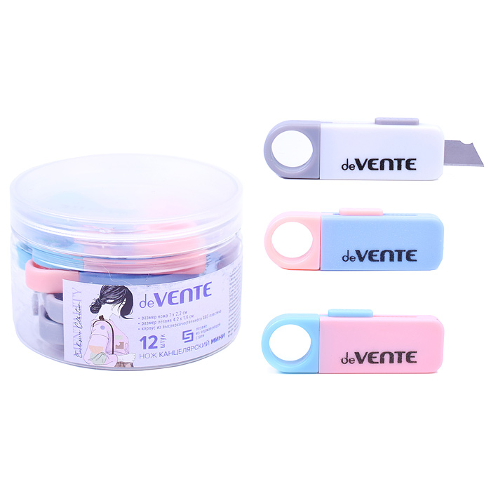 Нож канцелярский "Mentality" размер МИНИ (дорожный) 7x2,2 см, размер лезвия 4,2x1,6 см, пла