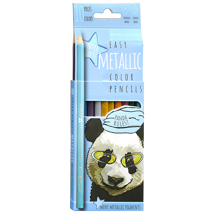 Фото к товару Карандаши цветные "Easycolor" металлизированные, 10 цв. Карандаши цветные "Easycolor" металлизированные, 10 цв.