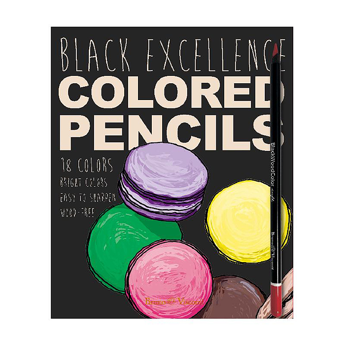 Карандаши цветные пластиковые "Black excellence" с точилкой, 18 цветов, 4 вида