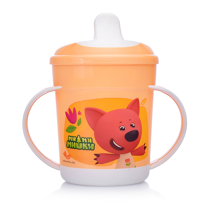 Фото к товару Поильник с ручками и декором "Ми-ми-мишки", 320мл (оранжевый) Поильник с ручками и декором "Ми-ми-мишки", 320мл (оранжевый)