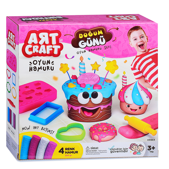 Набор для лепки "День рождения!" тесто 4х50г Набор для лепки "День рождения!" тесто 4х50г