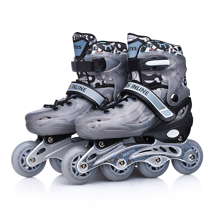 Ролики детские U011004Y (размер M) серый, в сумке