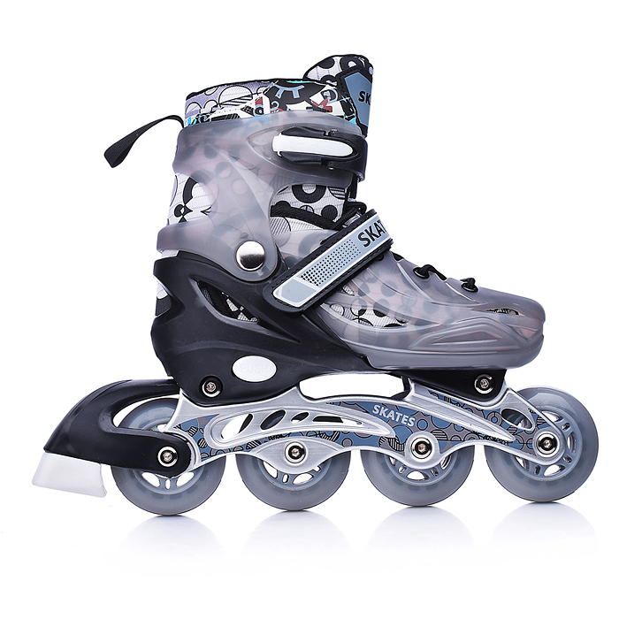 Фото к товару Ролики детские U011004Y (размер M) серый, в сумке Ролики детские U011004Y (размер M) серый, в сумке