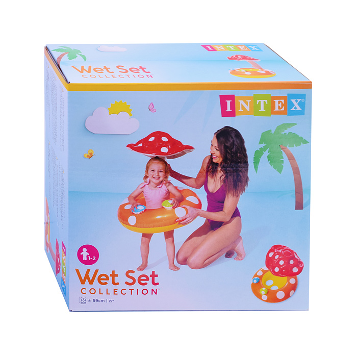 Фото к товару Круг надувной детский "Гриб" с навесом, возраст 1-2 года 56574NP INTEX Круг надувной детский "Гриб" с навесом, возраст 1-2 года 56574NP INTEX