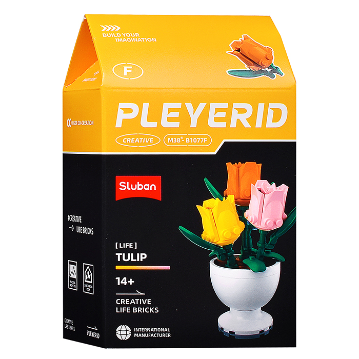 Конструктор M38-B1077 "Цветы в горшке" в ассортименте, (упак. 6шт.) в коробке