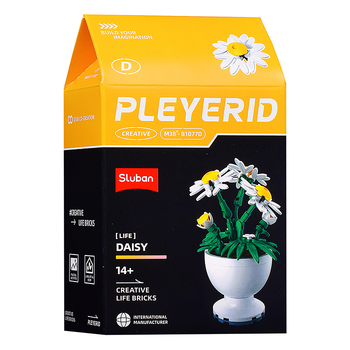 Конструктор M38-B1077 "Цветы в горшке" в ассортименте, (упак. 6шт.) в коробке