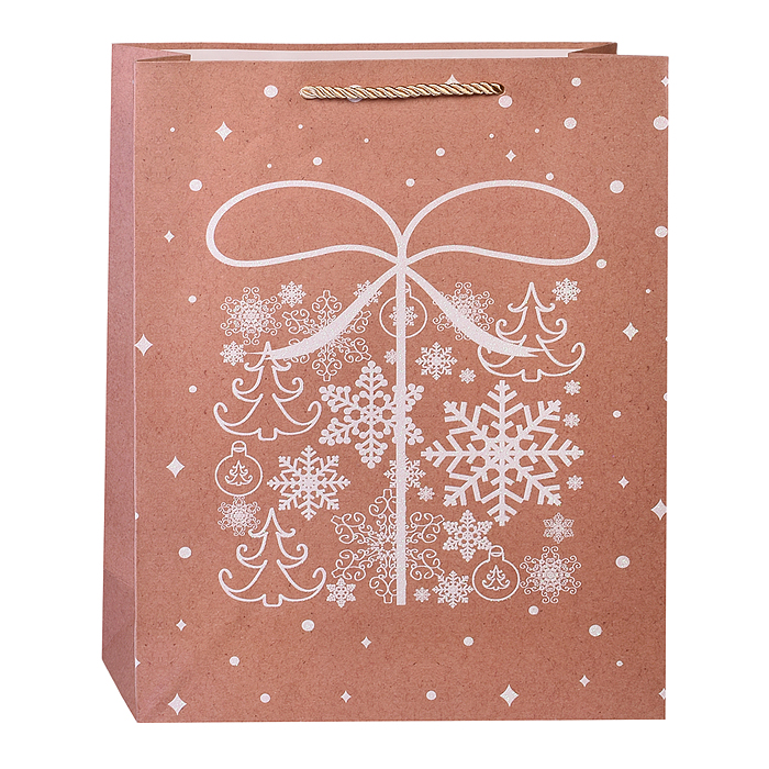 Фото к товару Пакет подарочный 00-4853 "Новогодние узоры" 26*10*32см. Пакет подарочный 00-4853 "Новогодние узоры" 26*10*32см.
