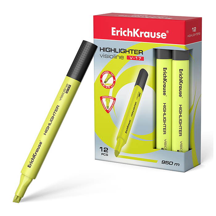 Текстмаркер Visioline V-17 Neon, цвет чернил желтый 