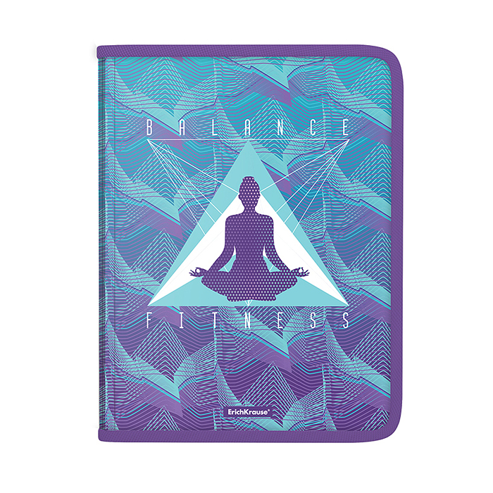 Папка для тетрадей на молнии пластиковая Meditation, A4 (в пакете по 4 шт.)