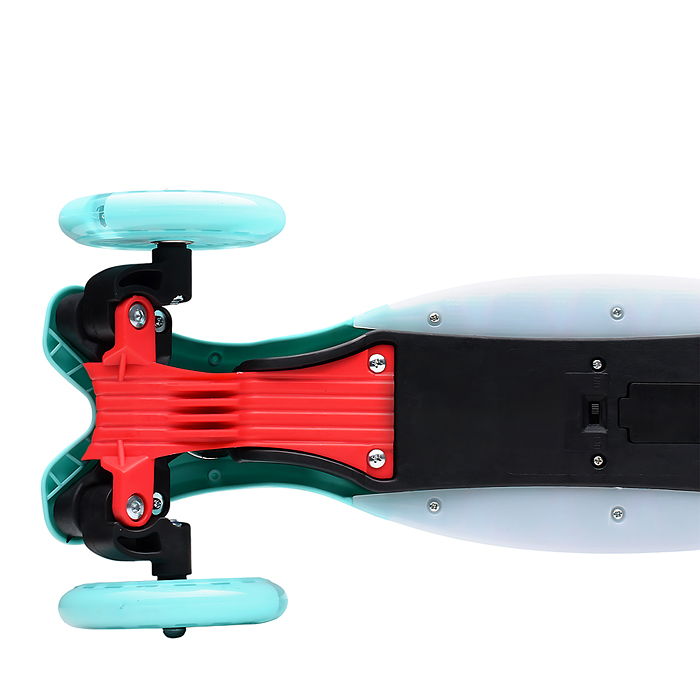 Фото к товару Самокат 3-х колесный ROCKET,колеса PU со светом, ABEC 7, бирюзовый Самокат 3-х колесный ROCKET,колеса PU со светом, ABEC 7, бирюзовый