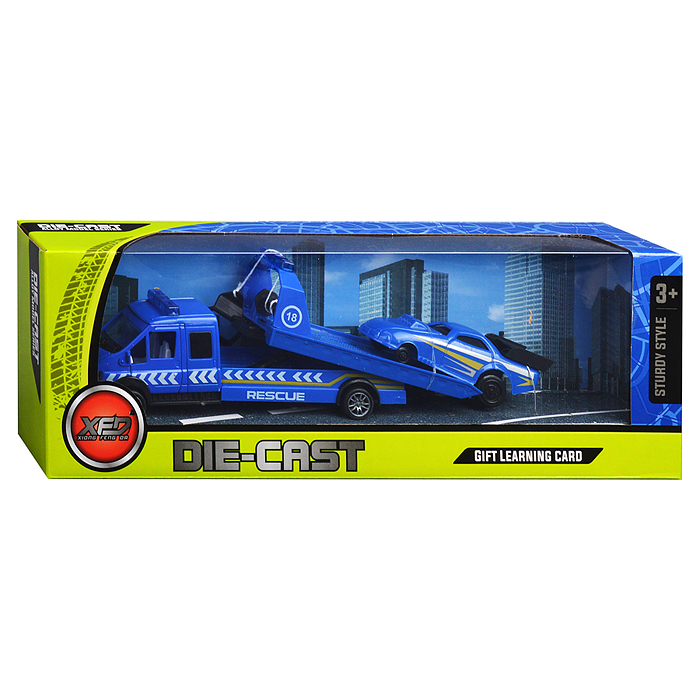 Фото к товару Набор 889-329 "Эвакуатор" с техникой, в коробке Набор 889-329 "Эвакуатор" с техникой, в коробке