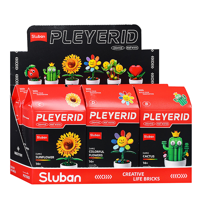 Конструктор M38-B1073 "Растение в горшке" в ассортименте, (упак. 6шт.) в коробке