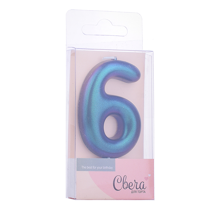 Свеча Цифра, 6, Фантом, Хамелеон, 4*6 + 2,5 см, 1 шт. с держат. Свеча Цифра, 6, Фантом, Хамелеон, 4*6 + 2,5 см, 1 шт. с держат.