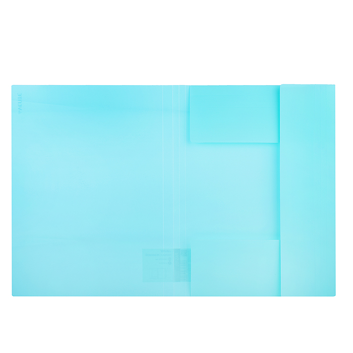 Папка на резинках "Pastel" A4 450 мкм, фактура "песок" вертикальная резинка, бирюзовая