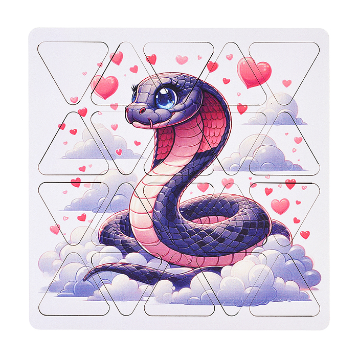 Пазлы малые "Змея в облаках" 20см х 20см (древесный материал) Пазлы малые "Змея в облаках" 20см х 20см (древесный материал)