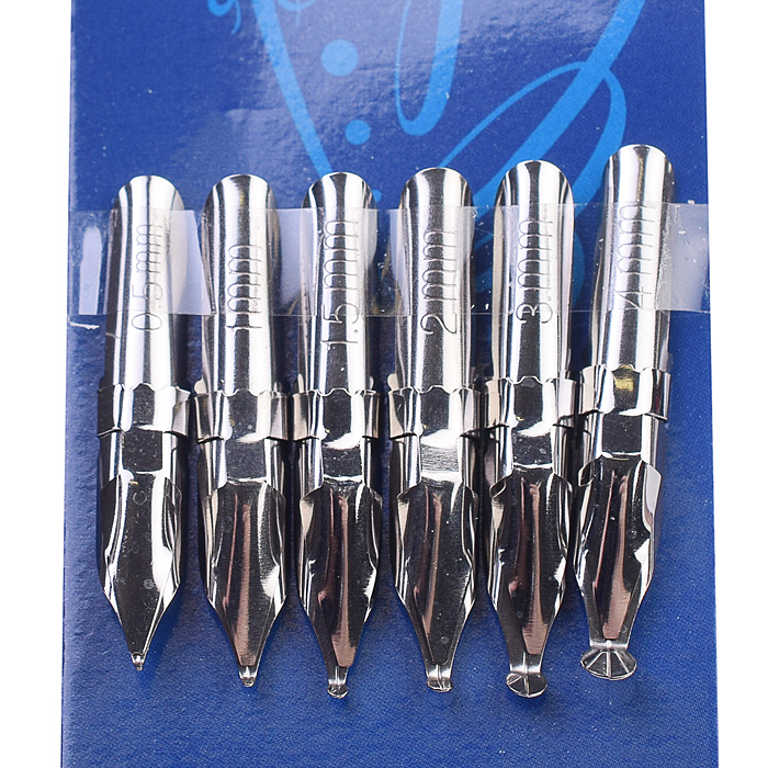 Фото к товару Перья орнаментальные "Art" 6 шт, ширококонечные, размер 0,5, 1, 1,5, 2, 3, 4 мм, с держател Перья орнаментальные "Art" 6 шт, ширококонечные, размер 0,5, 1, 1,5, 2, 3, 4 мм, с держател