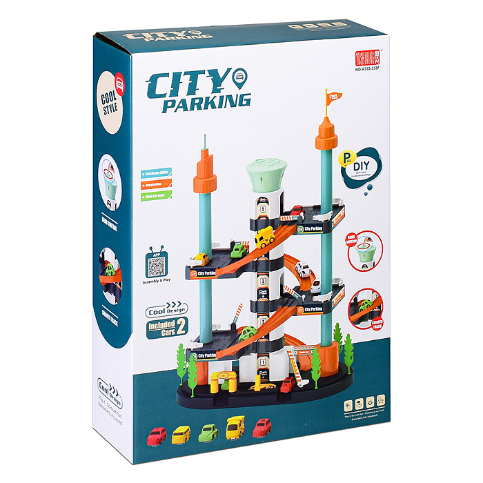 Фото к товару Парковка A333-333F "Городской 2-х уровневый" в коробке Парковка A333-333F "Городской 2-х уровневый" в коробке