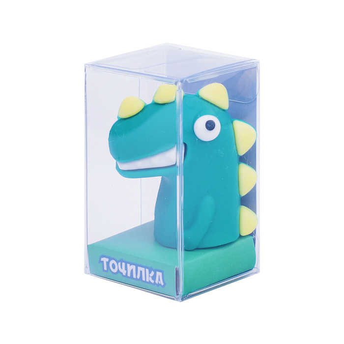 Фото к товару Точилка пластиковая "Динозаврик" 4,5х4см. в дисплее Точилка пластиковая "Динозаврик" 4,5х4см. в дисплее