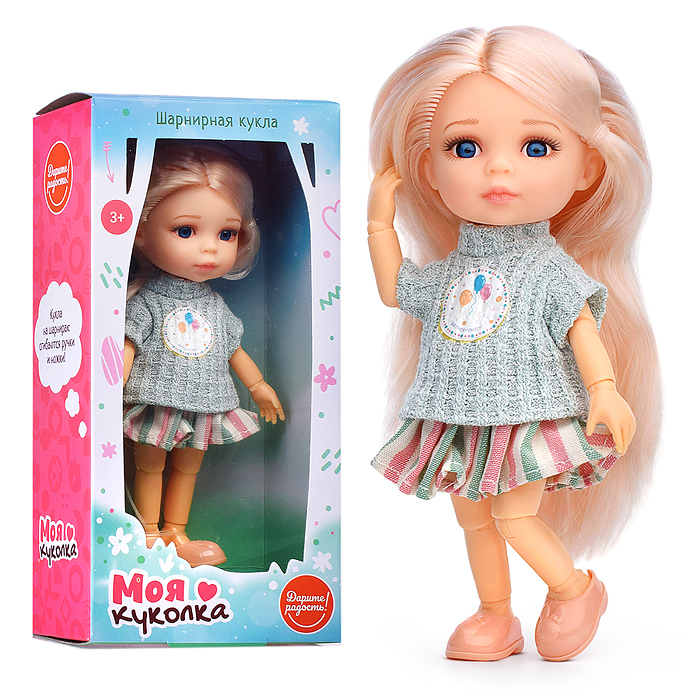 Кукла шарнирная UT0121-4 "Моя куколка" в коробке