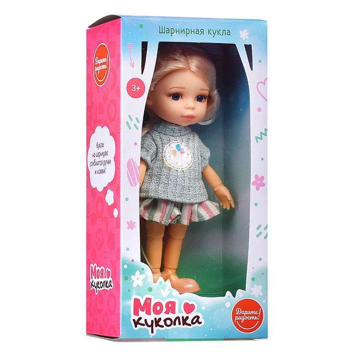 Кукла шарнирная UT0121-4 "Моя куколка" в коробке