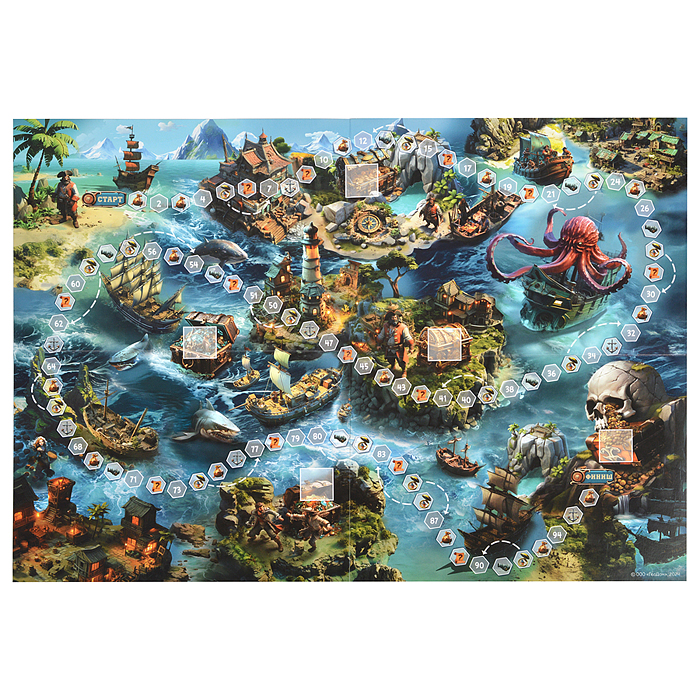 Игра-ходилка с викториной. Тайна пиратского клада. 59,5х42 см.