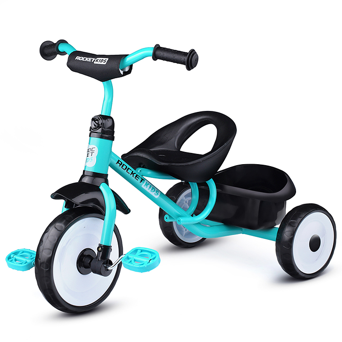 Велосипед трехколесный Rocket, колеса EVA 9"/7", цвет бирюзовый Велосипед трехколесный Rocket, колеса EVA 9"/7", цвет бирюзовый