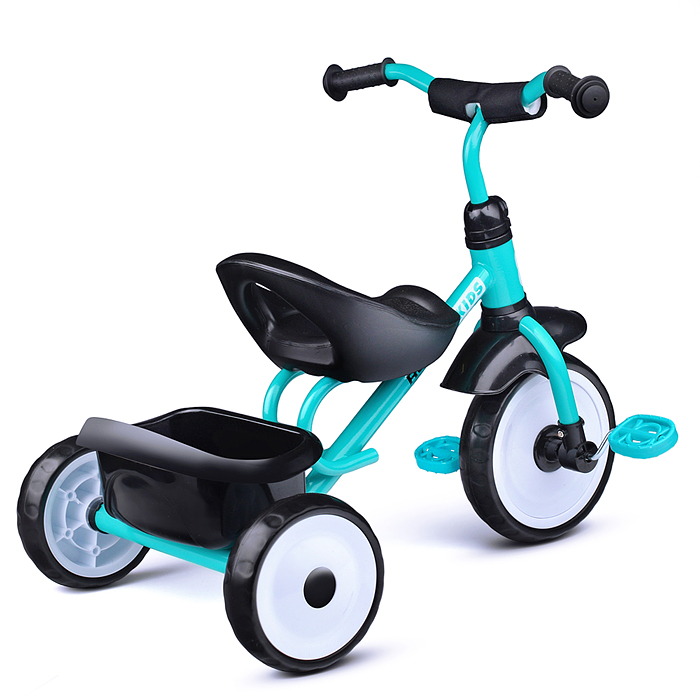 Фото к товару Велосипед трехколесный Rocket, колеса EVA 9"/7", цвет бирюзовый Велосипед трехколесный Rocket, колеса EVA 9"/7", цвет бирюзовый